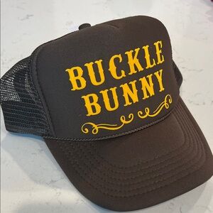 OTTO Black and Yellow Trucker Hat "buckle bunny"